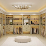 2-Piece Closet System with Mirror & Drawers, Walk-in Closet Organizer with Adjustable Shelves & Hanging Rods