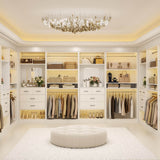 2-Piece Closet System with Mirror & Drawers, Walk-in Closet Organizer with Adjustable Shelves & Hanging Rods