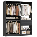 Closet System Set of 2, 5FT Closet Systems with 2 Wood Drawers