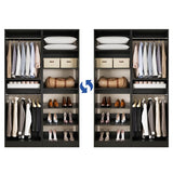 50'' Walk-in Closet System with 2 Sets, Closet Organizer with Hanging Rods & Shoe Racks