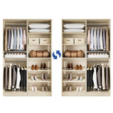 50'' Walk-in Closet System with 2 Sets, Closet Organizer with Hanging Rods & Shoe Racks