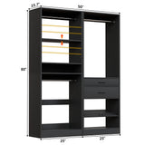 Closet System Set of 2, 4FT Closet Systems with 2 Wood Drawers
