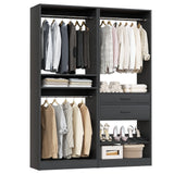Closet System Set of 2, 4FT Closet Systems with 2 Wood Drawers