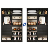 50'' Closet System with 2 Sets, Closet Organizer System with 4 Drawers & Shoe Racks