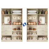50'' Closet System with 2 Sets, Closet Organizer System with 4 Drawers & Shoe Racks
