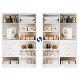 50'' Closet System with 2 Sets, Closet Organizer System with 4 Drawers & Shoe Racks