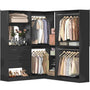 97" Large Modular Closet System, 2500LBS Heavy Duty Wood Wardrobe with 4 Hanging Rods