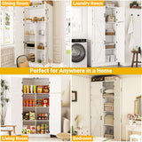 71” Tall Storage Cabinet, Farmhouse Kitchen Pantry Cabinet with Adjustable Shelves and Barn Doors
