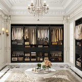 Closet System, 8.3FT Closet Organizer with 6 Wooden Drawers, Hanging Rods, Adjustable Shoe Rack and Cube Storage