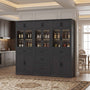 80" Tall Modular Kitchen Pantry Storage Cabinet with Glass Doors