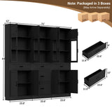 80" Tall Modular Kitchen Pantry Storage Cabinet with Glass Doors