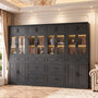 80" Tall Large Bookcase W/ 8 Storage Drawers & Doors