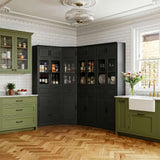80" Tall Corner Cabinet with Glass Doors and Adjustable Shelves