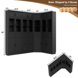 80" Tall Corner Cabinet with Glass Doors and Adjustable Shelves