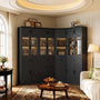 80" Tall Corner Cabinet with Glass Doors and Adjustable Shelves