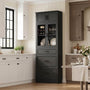 80" Kitchen Pantry Cabinet with Glass Door and 3 Drawer Organizers