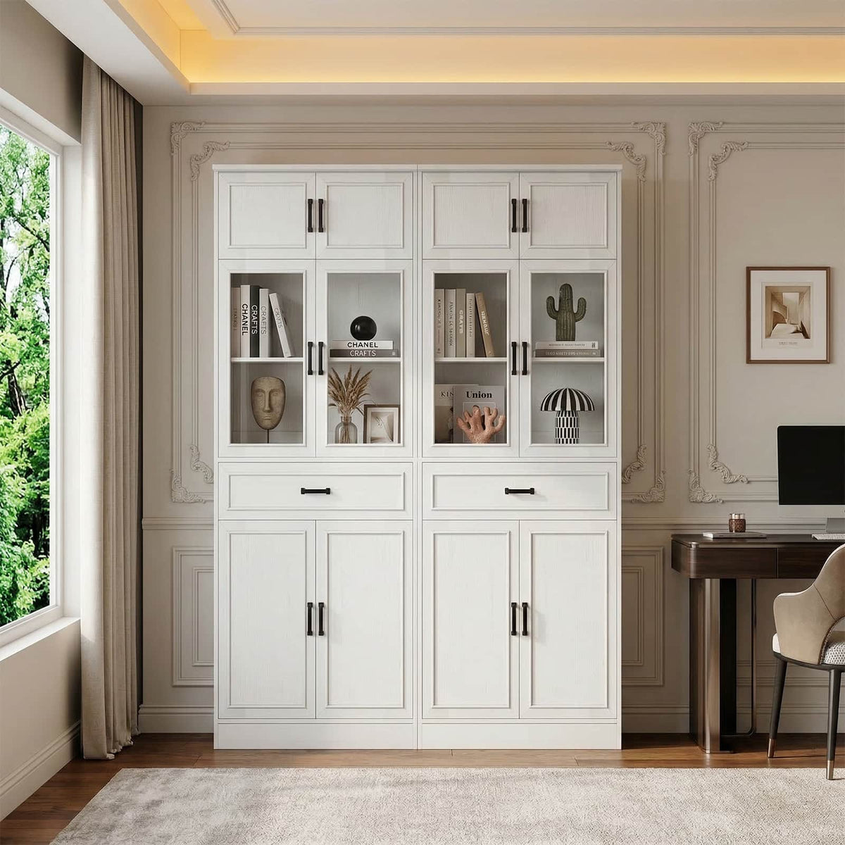 80" Pantry Cabinet with Soft Close Doors and 2 Drawer Organizers
