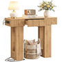 39" Console Table with Drawer and Outlets W/ USB-C, Modern Fluted Entryway Table With Storage