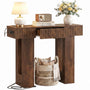 39" Console Table with Drawer and Outlets W/ USB-C, Modern Fluted Entryway Table With Storage