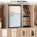 Mini Fridge Cabinet with Hutch Storage, Coffee Bar with Charging Station and LED Light( Refrigerator not included )