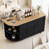 55" Buffet Cabinet with Storage and Outlets, Coffee Bar with Drawer