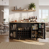 55" Buffet Cabinet with Storage and Outlets, Coffee Bar with Drawer