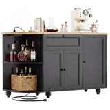 55" Buffet Cabinet with Storage and Outlets, Coffee Bar with Drawer