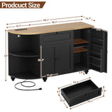 Buffet Cabinet with Wine Rack, 55", Bar Cabinet with Drawers and Outlets