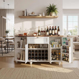 55" Buffet Cabinet with Storage and Outlets, Coffee Bar with Drawer