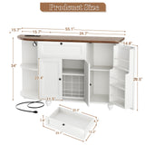 55" Buffet Cabinet with Storage and Outlets, Coffee Bar with Drawer