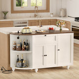Buffet Cabinet with Wine Rack, 55", Bar Cabinet with Drawers and Outlets