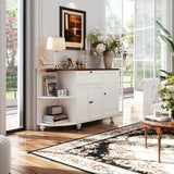 Buffet Cabinet with Wine Rack, 55", Bar Cabinet with Drawers and Outlets