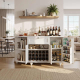 55" Buffet Cabinet with Storage and Outlets, Coffee Bar with Drawer