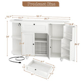 55" Buffet Cabinet with Storage and Outlets, Coffee Bar with Drawer