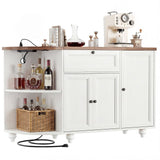 55" Buffet Cabinet with Storage and Outlets, Coffee Bar with Drawer