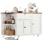 55" Buffet Cabinet with Storage and Outlets, Coffee Bar with Drawer