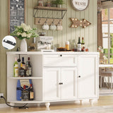 Buffet Cabinet with Wine Rack, 55", Bar Cabinet with Drawers and Outlets