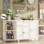 Buffet Cabinet with Wine Rack, 55", Bar Cabinet with Drawers and Outlets