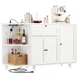 55" Buffet Cabinet with Storage and Outlets, Coffee Bar with Drawer
