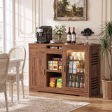 Coffee Bar Cabinet with Fridge Space & Snack Organizer