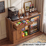 Coffee Bar Cabinet with Fridge Space & Snack Organizer
