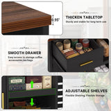 Coffee Bar Cabinet with Fridge Space & Snack Organizer