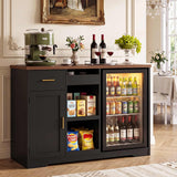 Coffee Bar Cabinet with Fridge Space & Snack Organizer