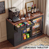 Coffee Bar Cabinet with Fridge Space & Snack Organizer