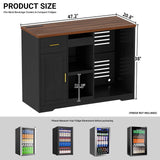 Coffee Bar Cabinet with Fridge Space & Snack Organizer