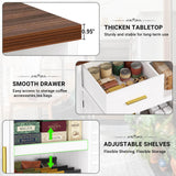 Coffee Bar Cabinet with Fridge Space & Snack Organizer