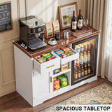 Coffee Bar Cabinet with Fridge Space & Snack Organizer