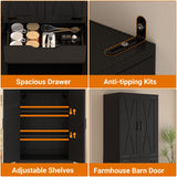 71"H Kitchen Pantry Storage Cabinet with Adjustable Shelves, Drawer