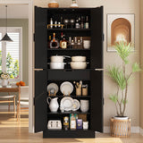 71"H Kitchen Pantry Storage Cabinet with Adjustable Shelves, Drawer
