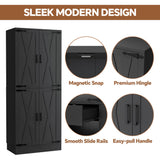 71 Inch Freestanding Farmhouse Kitchen Pantry Storage Cabinet